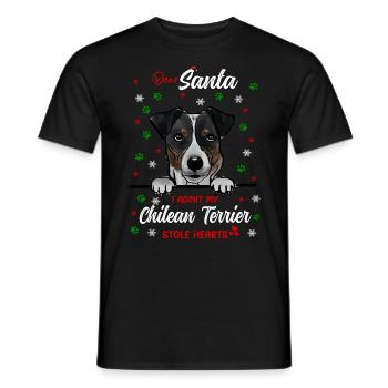 Chilenischer Terrier Hund Weihnachten Hunderasse - Männer T-Shirt - Schwarz - Vorne - AI Model Male 178 light (178cm)