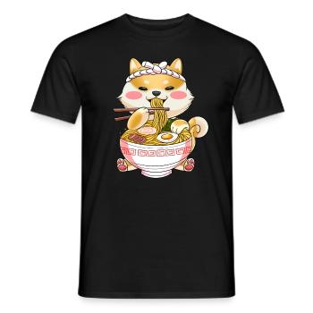 Ramen Cat Japon Kawaii - T-shirt homme - noir - Devant - AI Model Male 178 light (178cm)