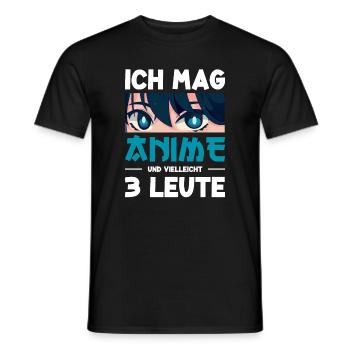 Ich Mag Anime und 3 Leute Japan Manga - Männer T-Shirt - Schwarz - Vorne - AI Model Male 178 light (178cm)