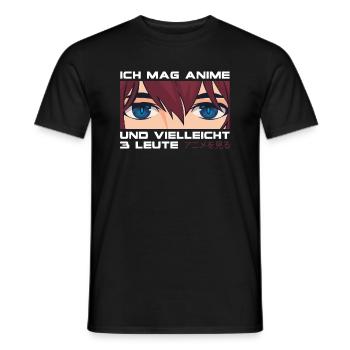 Ich Mag Anime und 3 Leute Japan Manga - Männer T-Shirt - Schwarz - Vorne - AI Model Male 178 light (178cm)