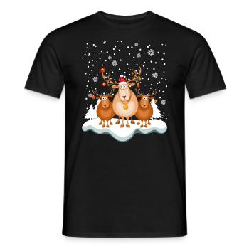 Renne Drôle d’hiver Joyeux Noël - T-shirt homme - noir - Devant - AI Model Male 178 light (178cm)