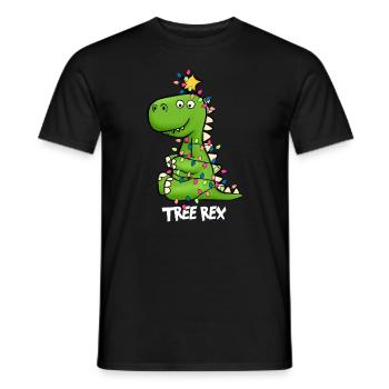 Tree Rex Weihnachten Dinosaurier Kind - Männer T-Shirt - Schwarz - Vorne - AI Model Male 178 light (178cm)