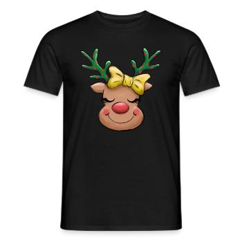 Rentier Lustig Winter Frohe Weihnachten - Männer T-Shirt - Schwarz - Vorne - AI Model Male 178 light (178cm)
