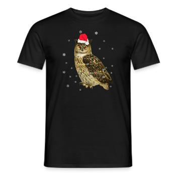 Hibou de Noël pour les fans de hibou - T-shirt homme - noir - Devant - AI Model Male 178 light (178cm)