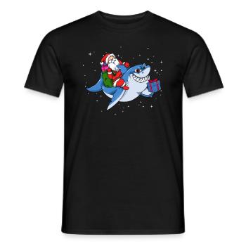 Père Noël Noël Requin Noël - T-shirt homme - noir - Devant - AI Model Male 178 light (178cm)