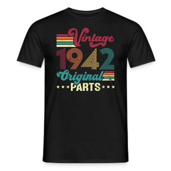 Vintage 1942 Original, Cadeau D'anniversaire - T-shirt homme - noir - Devant - AI Model Male 178 light (178cm)