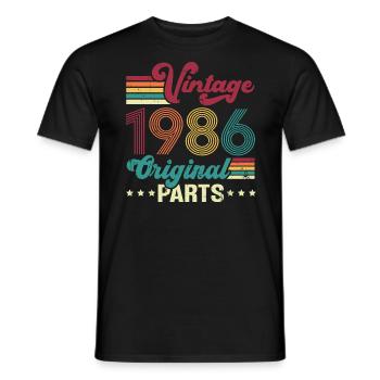 Vintage 1986 Original, Cadeau D'anniversaire - T-shirt homme - noir - Devant - AI Model Male 178 light (178cm)