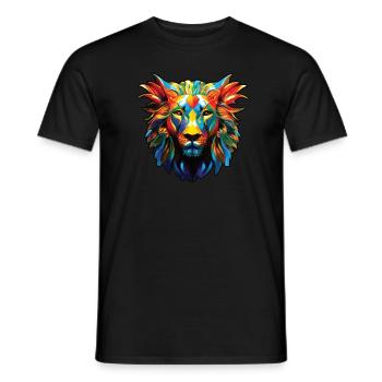 Lion, Lion's Head, Animal, Africa, King - Men's T-Shirt - black - Front - AI Model Male 178 light (178cm)