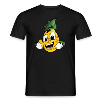 Drôle de dessin animé Ananas - T-shirt homme - noir - Devant - AI Model Male 178 light (178cm)