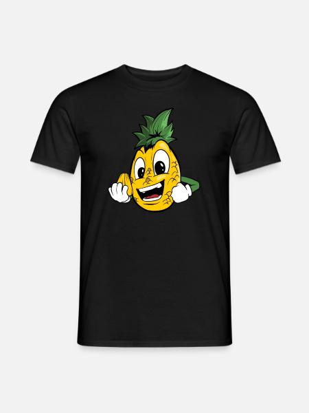 Funny Cartoon Pineapple - Men's T-Shirt - black