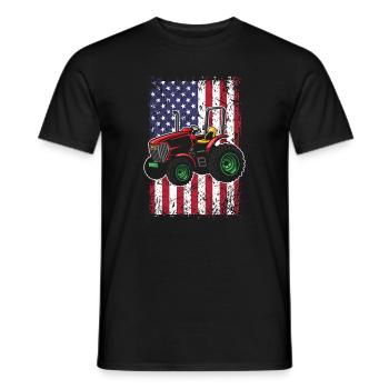 Drapeau américain Conception des agriculteurs locaux - T-shirt homme - noir - Devant - AI Model Male 178 light (178cm)
