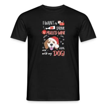 Beagle Vin chaud Noël - T-shirt homme - noir - Devant - AI Model Male 178 light (178cm)