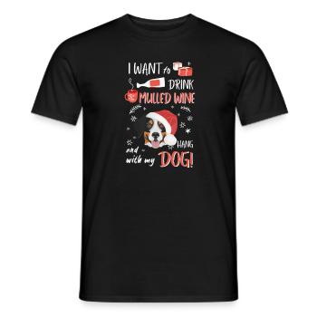 Bouvier Bernois vin chaud Noël - T-shirt homme - noir - Devant - AI Model Male 178 light (178cm)