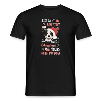 Border Collie Joyeux Noël - T-shirt homme - noir - Devant - AI Model Male 178 light (178cm)
