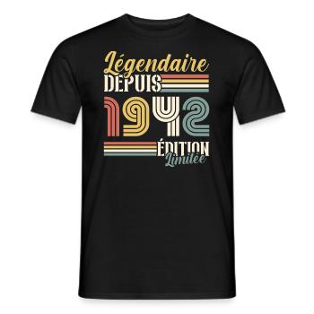 Légendaire Depuis 1942 - T-shirt homme - noir - Devant - AI Model Male 178 light (178cm)