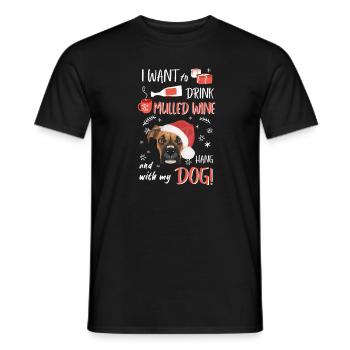 Boxer Glühwein Weihnachten - Männer T-Shirt - Schwarz - Vorne - AI Model Male 178 light (178cm)