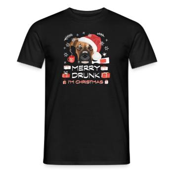 Marché de Noël Boxer - T-shirt homme - noir - Devant - AI Model Male 178 light (178cm)