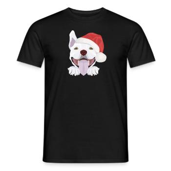 Bull Terrier Joyeux Noël - T-shirt homme - noir - Devant - AI Model Male 178 light (178cm)