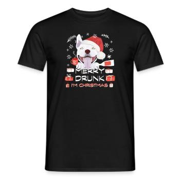 Marché de Noël Bull Terrier - T-shirt homme - noir - Devant - AI Model Male 178 light (178cm)