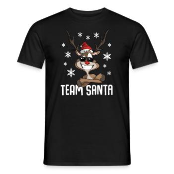Team Santa Christmas Reindeer - Men's T-Shirt - black - Front - AI Model Male 178 light (178cm)