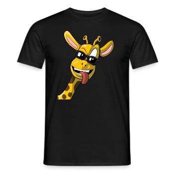 Giraffe niedliches Geschenk Giraffenkopf Tier Zoo - Männer T-Shirt - Schwarz - Vorne - AI Model Male 178 light (178cm)