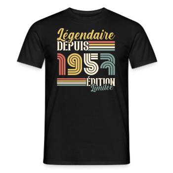 Légendaire Depuis 1957 - T-shirt homme - noir - Devant - AI Model Male 178 light (178cm)