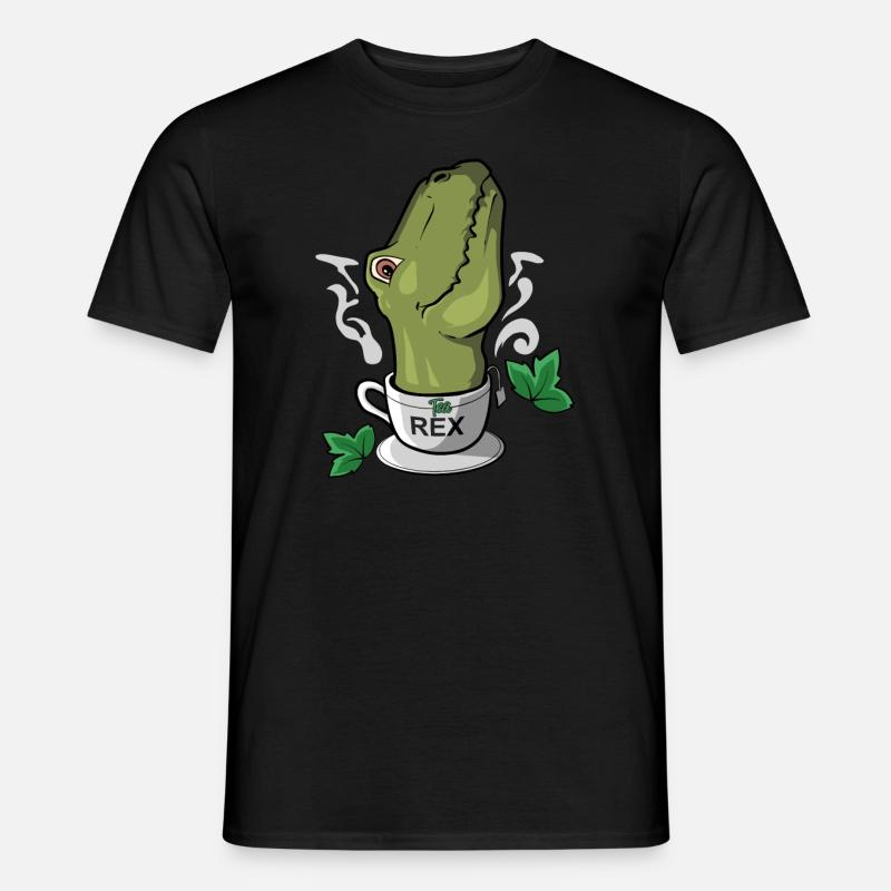 Tea-Rex Tea Time Teetrinker Dinosaurier - Männer T-Shirt - Schwarz