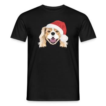 King Charles Spaniel Merry Christmas - Men's T-Shirt - black - Front - AI Model Male 178 light (178cm)