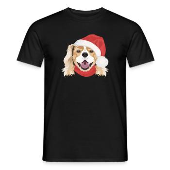 King Charles Spaniel Merry Christmas - Men's T-Shirt - black - Front - AI Model Male 178 light (178cm)