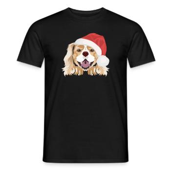 King Charles Spaniel Merry Christmas - Men's T-Shirt - black - Front - AI Model Male 178 light (178cm)