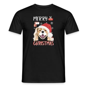 King Charles Spaniel Merry Christmas - Men's T-Shirt - black - Front - AI Model Male 178 light (178cm)