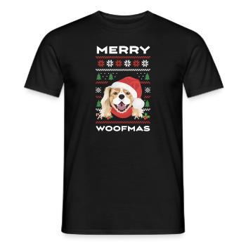 King Charles Spaniel Merry Christmas - Men's T-Shirt - black - Front - AI Model Male 178 light (178cm)