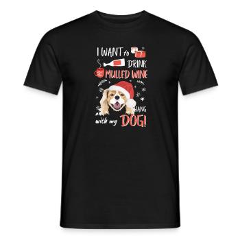 King Charles Spaniel Vin chaud Noël - T-shirt homme - noir - Devant - AI Model Male 178 light (178cm)
