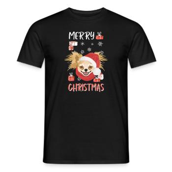Chihuahua Merry Christmas - Men's T-Shirt - black - Front - AI Model Male 178 light (178cm)
