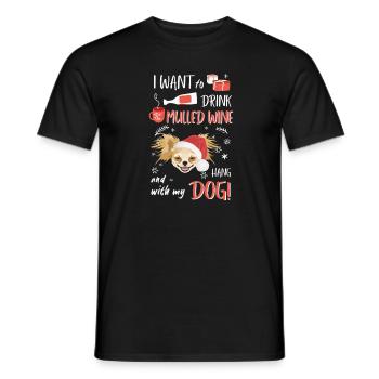 Chihuahua vin chaud Noël - T-shirt homme - noir - Devant - AI Model Male 178 light (178cm)