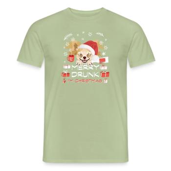 Chihuahua Christmas Market - Men's T-Shirt - sage - Front - AI Model Male 178 light (178cm)