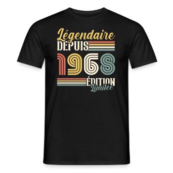 Légendaire Depuis 1968 - T-shirt homme - noir - Devant - AI Model Male 178 light (178cm)