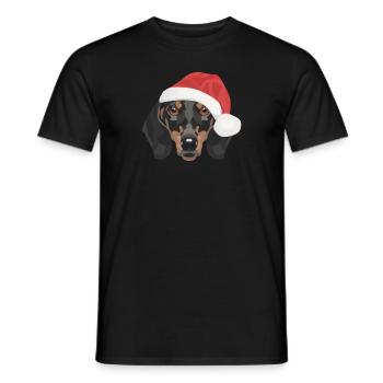 Dachshund Merry Christmas - Men's T-Shirt - black - Front - AI Model Male 178 light (178cm)