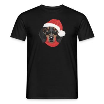 Dachshund Merry Christmas - Men's T-Shirt - black - Front - AI Model Male 178 light (178cm)