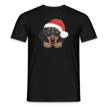 Dachshund Merry Christmas - Men's T-Shirt - black - Front - AI Model Male 178 light (178cm)