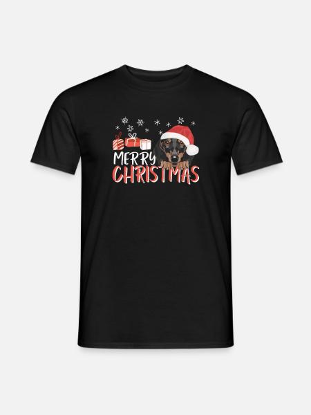 Teckel Joyeux Noël - T-shirt homme - noir