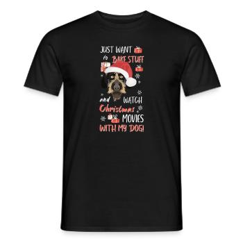 German Wirehair Merry Christmas - Men's T-Shirt - black - Front - AI Model Male 178 light (178cm)