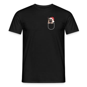 German Shepherd Merry Christmas - Men's T-Shirt - black - Front - AI Model Male 178 light (178cm)