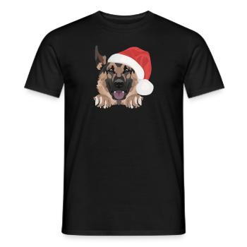 German Shepherd Merry Christmas - Men's T-Shirt - black - Front - AI Model Male 178 light (178cm)