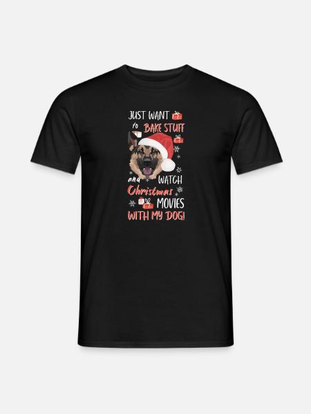 German Shepherd Merry Christmas - Men's T-Shirt - black