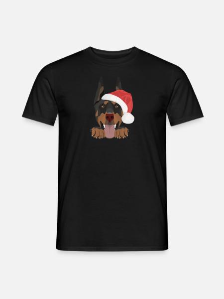 Doberman Merry Christmas - Men's T-Shirt - black