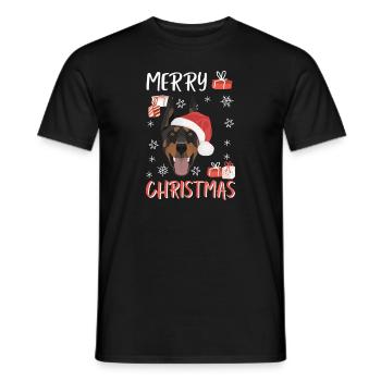 Dobermann Frohe Weihnachten - Männer T-Shirt - Schwarz - Vorne - AI Model Male 178 light (178cm)