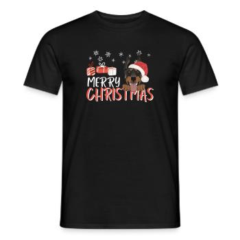Dobermann Frohe Weihnachten - Männer T-Shirt - Schwarz - Vorne - AI Model Male 178 light (178cm)
