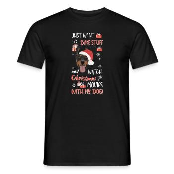 Dobermann Frohe Weihnachten - Männer T-Shirt - Schwarz - Vorne - AI Model Male 178 light (178cm)