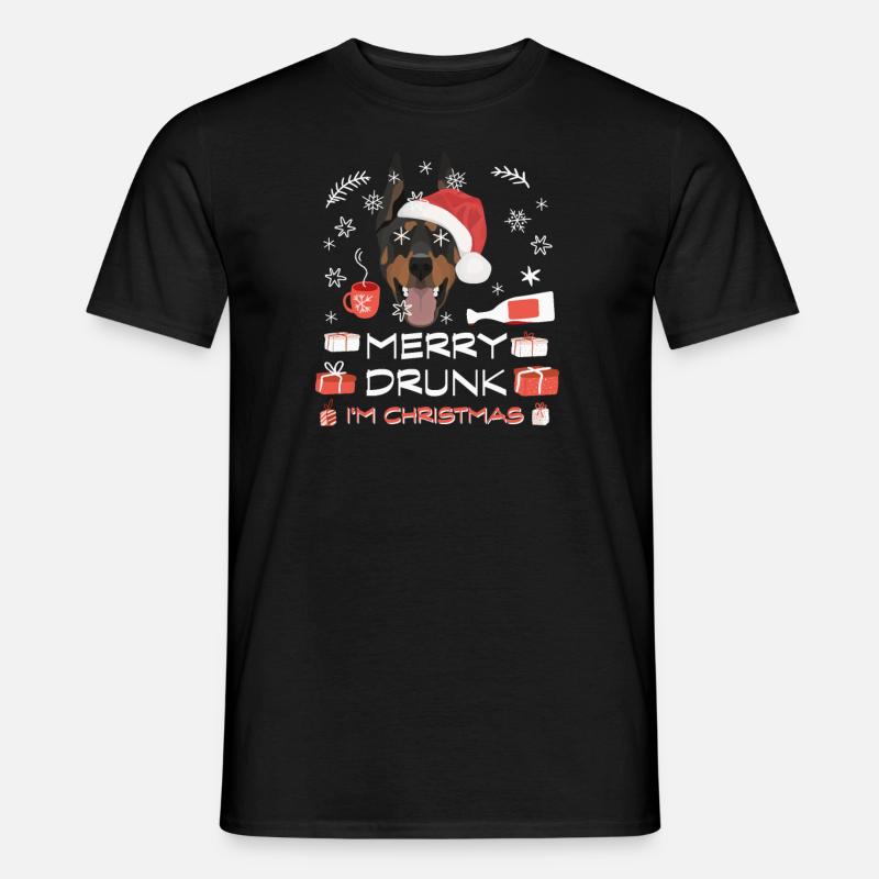 Dobermann Weihnachtsmarkt - Männer T-Shirt - Schwarz
